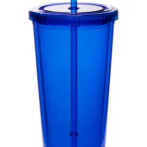 NVR Manufacturing - 20 Oz. Double Wall Acrylic Bottles w/Straws