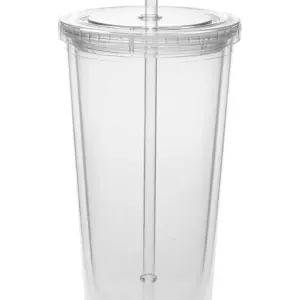 NVR Manufacturing - 20 Oz. Double Wall Acrylic Bottles w/Straws