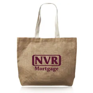 NVR Mortgage - Natural Jute Fiber Carry-On Tote Bags (17""x13"")