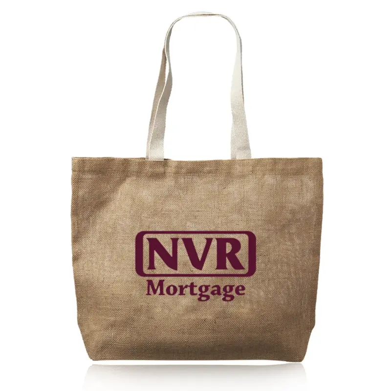 NVR Mortgage - Natural Jute Fiber Carry-On Tote Bags (17""x13"")