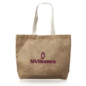 NVHomes - Natural Jute Fiber Carry-On Tote Bags (17""x13"")