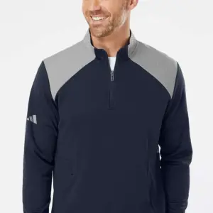NVHomes - Adidas® Textured Mixed Media Quarter-Zip Pullover