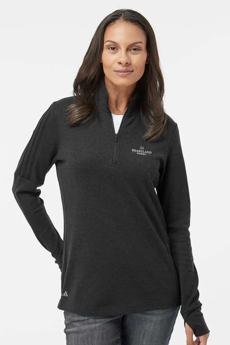 heartland homes adidas women's 3 stripes quarter zip sweater