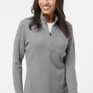 NVR Settlement Services - Adidas - Women's 3-Stripes Quarter-Zip Sweater