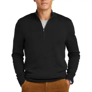 NVR Settlement Services - Brooks Brothers ® Washable Merino Birdseye 1/4-Zip Sweater