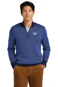 NVR Settlement Services - Brooks Brothers ® Washable Merino Birdseye 1/4-Zip Sweater