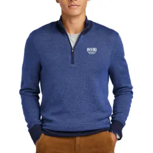 NVR Settlement Services - Brooks Brothers ® Washable Merino Birdseye 1/4-Zip Sweater