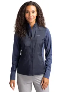 Heartland Homes - Cutter & Buck Stealth Hybrid Quilted Womens Full Zip Windbreaker Jacket