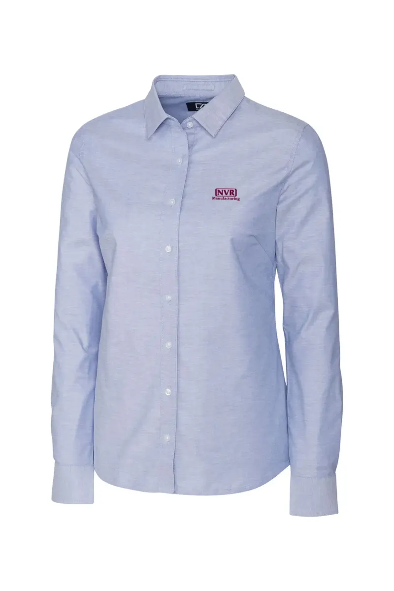NVR Manufacturing - Cutter & Buck Stretch Oxford Womens Long Sleeve Dress Shirt