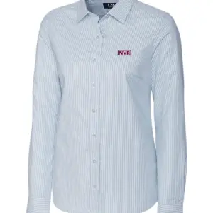 NVR Inc - Cutter & Buck Stretch Oxford Stripe Womens Long Sleeve Dress Shirt