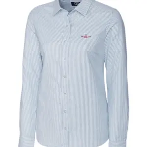 Heartland Homes - Cutter & Buck Stretch Oxford Stripe Womens Long Sleeve Dress Shirt