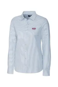 NVR Mortgage - Cutter & Buck Stretch Oxford Stripe Womens Long Sleeve Dress Shirt