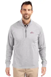 NVHomes - Cutter & Buck Adapt Eco Knit Heather Mens Quarter Zip Pullover
