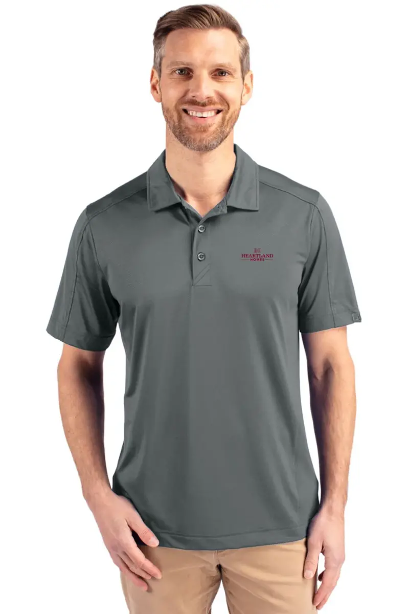 Heartland Homes - Cutter & Buck Prospect Eco Textured Stretch Recycled Mens Short Sleeve Polo