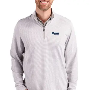 Ryan Homes - Cutter & Buck Virtue Eco Pique Micro Stripe Recycled Mens Quarter Zip