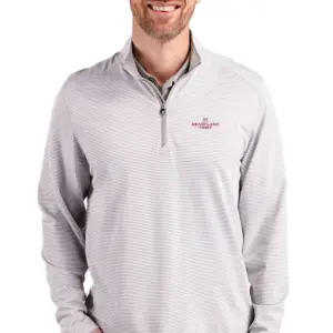Heartland Homes - Cutter & Buck Virtue Eco Pique Micro Stripe Recycled Mens Quarter Zip