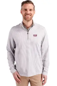 NVR Mortgage - Cutter & Buck Virtue Eco Pique Micro Stripe Recycled Mens Quarter Zip