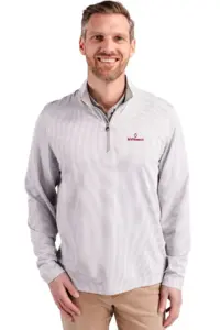 NVHomes - Cutter & Buck Virtue Eco Pique Micro Stripe Recycled Mens Quarter Zip