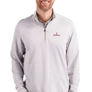 NVHomes - Cutter & Buck Virtue Eco Pique Micro Stripe Recycled Mens Quarter Zip