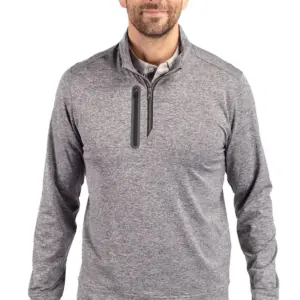NVHomes - Cutter & Buck Stealth Heathered Quarter Zip Mens Pullover
