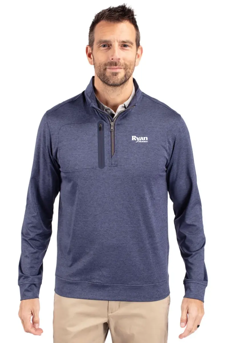 Ryan Homes - Cutter & Buck Stealth Heathered Quarter Zip Mens Pullover