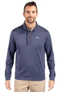 NVHomes - Cutter & Buck Stealth Heathered Quarter Zip Mens Pullover