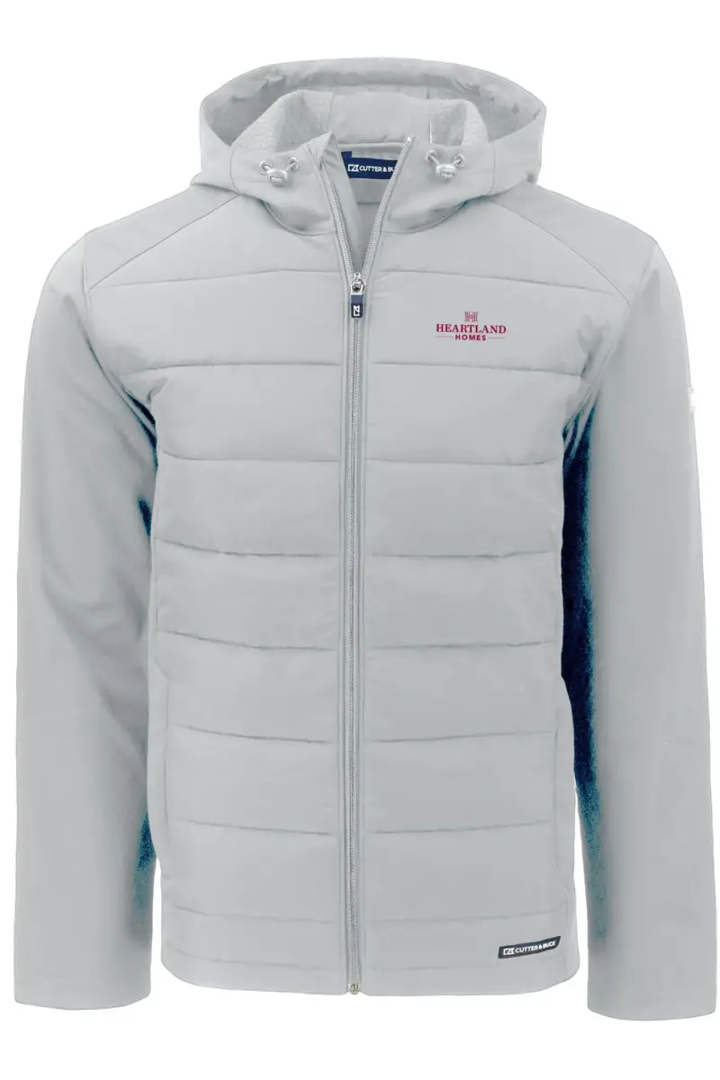 Heartland Homes - Cutter & Buck Evoke Hybrid Eco Softshell Recycled Full Zip Mens Hooded Jacket