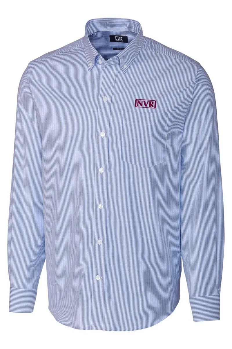 NVR Inc - Cutter & Buck Stretch Oxford Stripe Mens Long Sleeve Dress Shirt