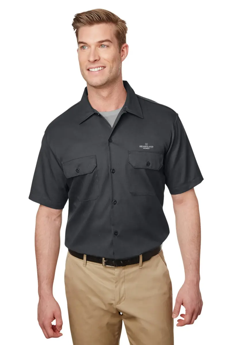 Heartland Homes - Dickies Men's Short Sleeve Slim Fit Flex Twill Work Shirt