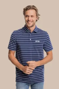 NVR Inc - Southern Tide Men's Brreeze Desmond Stripe Performance Polo