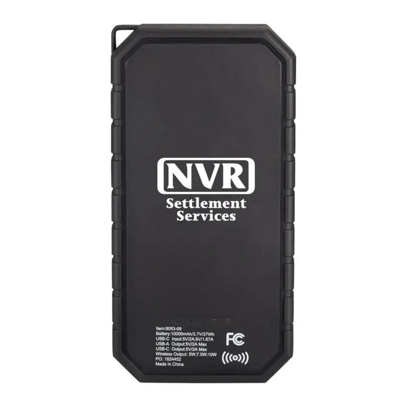 NVR Settlement Services - High Sierra® IPX 5 Solar Fast Wireless Power Bank