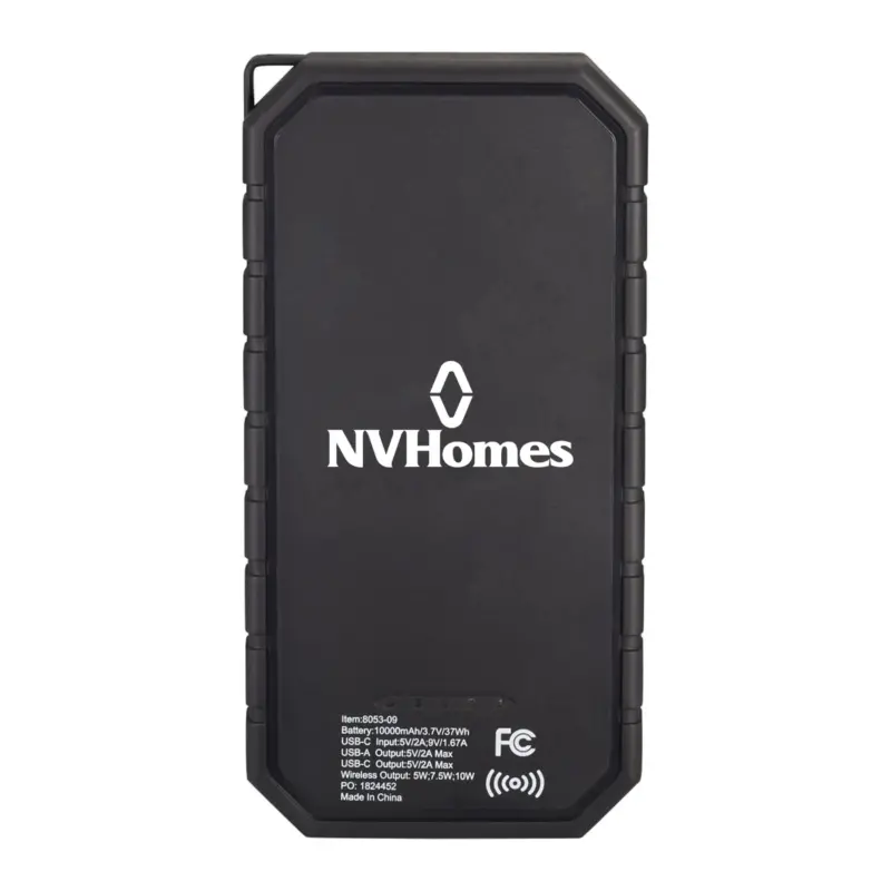NVHomes - High Sierra® IPX 5 Solar Fast Wireless Power Bank