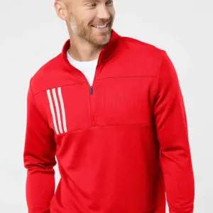 NVR Settlement Services - Adidas® 3-Stripes Double Knit Quarter-Zip Pullover