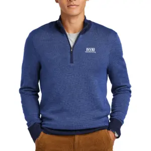 NVR Manufacturing - Brooks Brothers ® Washable Merino Birdseye 1/4-Zip Sweater