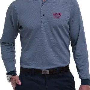 NVR Settlement Services - Fairway & Greene Men's Herringbone Natural Jersey Long-Sleeve Polo