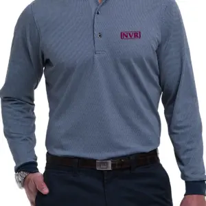 NVR Inc - Fairway & Greene Men's Herringbone Natural Jersey Long-Sleeve Polo