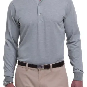 Heartland Homes - Fairway & Greene Men's Herringbone Natural Jersey Long-Sleeve Polo