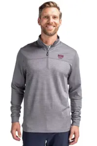NVR Settlement Services - Cutter & Buck Traverse Stretch Stripe Eco Quarter Zip Mens Pullover