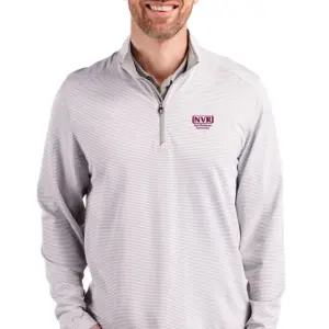 NVR Settlement Services - Cutter & Buck Virtue Eco Pique Micro Stripe Recycled Mens Quarter Zip