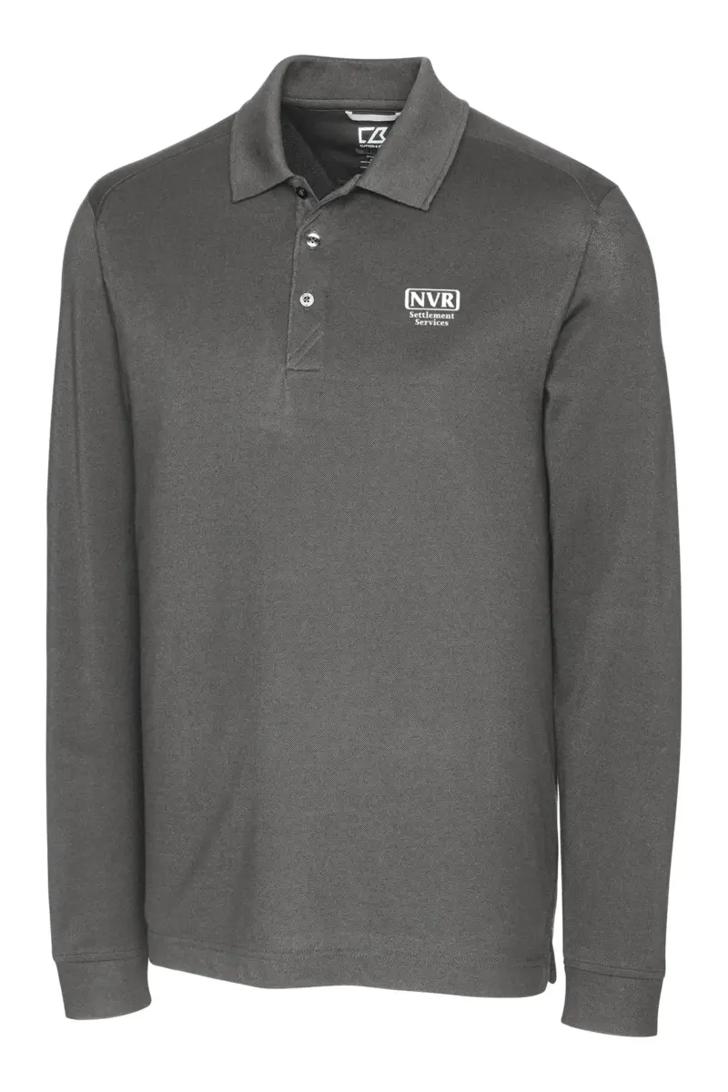 NVR Settlement Services - Cutter & Buck Advantage Tri-Blend Pique Mens Long Sleeve Polo