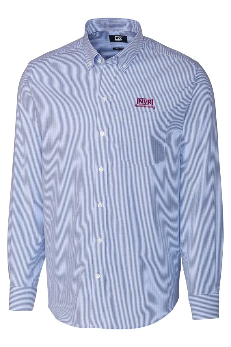 NVR Manufacturing - Cutter & Buck Stretch Oxford Stripe Mens Long Sleeve Dress Shirt