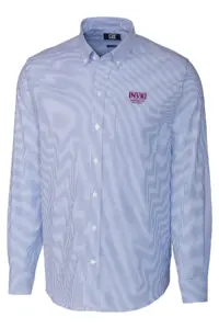 NVR Settlement Services - Cutter & Buck Stretch Oxford Stripe Mens Long Sleeve Dress Shirt