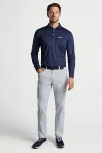 NVHomes - Peter Millar Men's Solid Performance Long-Sleeve Jersey Polo