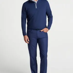 NVR Settlement Services - Peter Millar Men's Perth Mini-Stripe Stretch Loop Terry Quarter-Zip