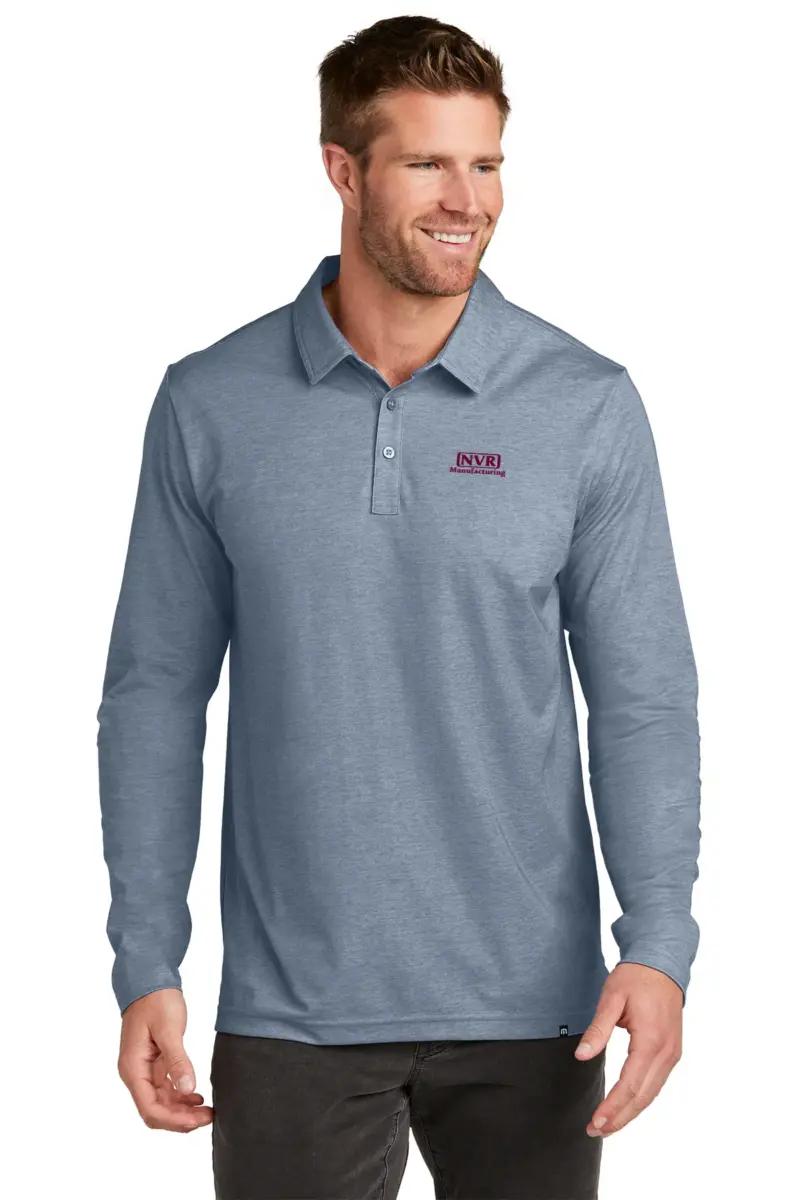 NVR Manufacturing - TravisMathew Oceanside Heather Long Sleeve Polo