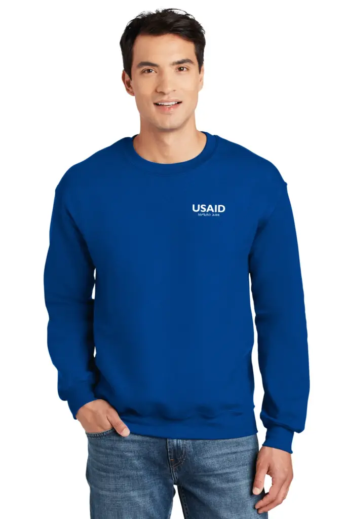 USAID Amharic - Gildan 9.3 Oz. DryBlend Adult Crewneck Sweatshirts Min 12 pcs