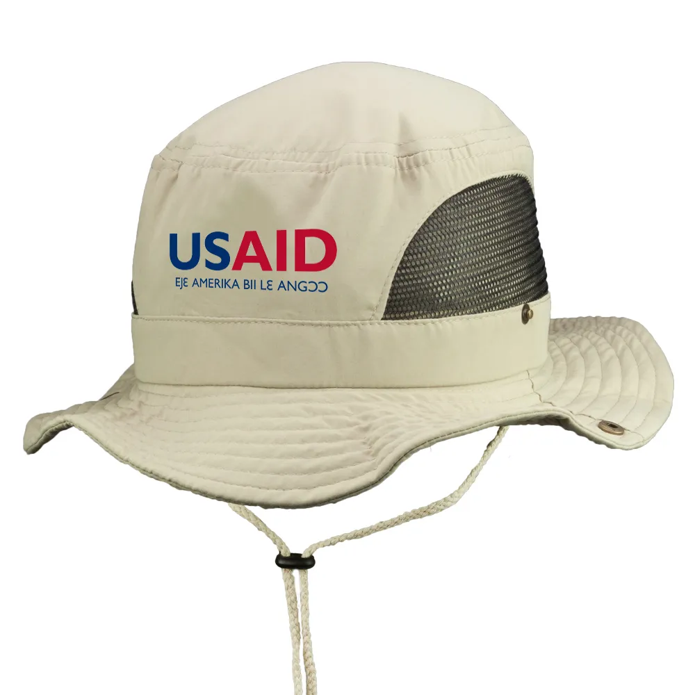 USAID Ga-Dangme - Embroidered Pintano Bucket Hat with Mesh Sides (Min 12 pcs)