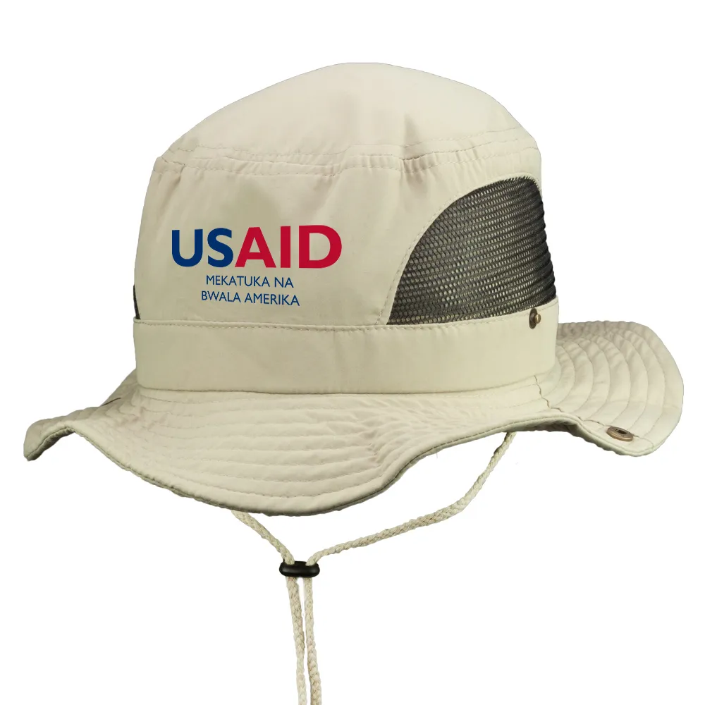USAID Kikongo - Embroidered Pintano Bucket Hat with Mesh Sides (Min 12 pcs)