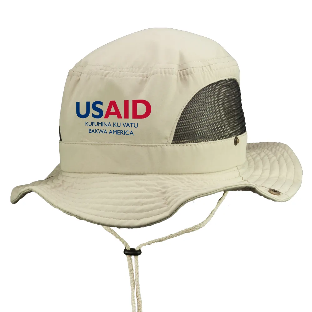 USAID Luvale - Embroidered Pintano Bucket Hat with Mesh Sides (Min 12 pcs)