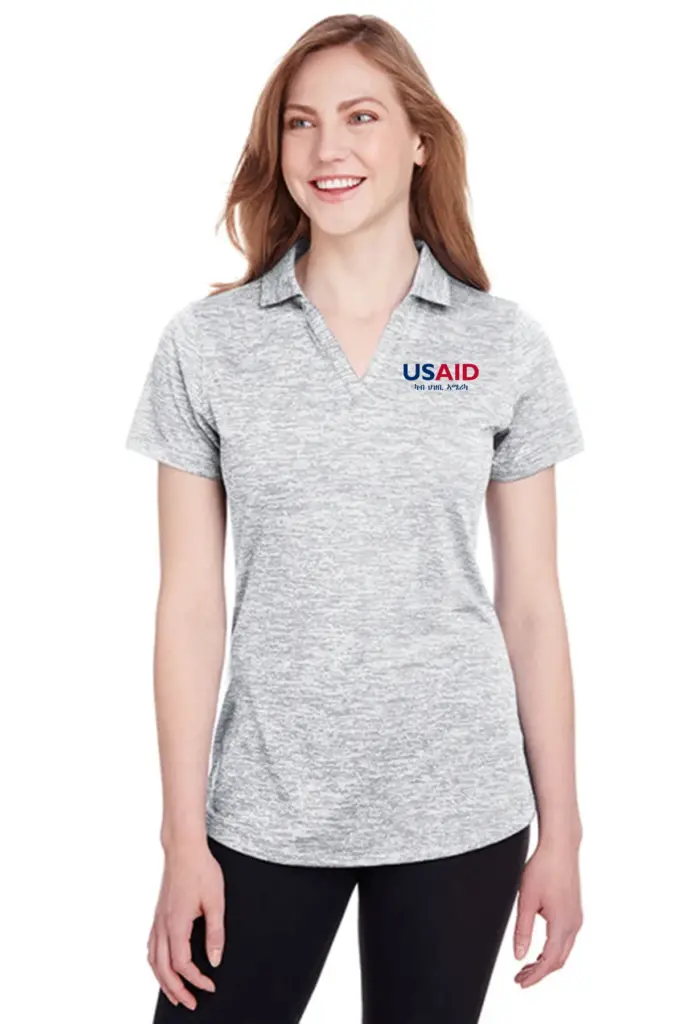 USAID Tigrinya PUMA GOLF Ladies Icon Heather Polo